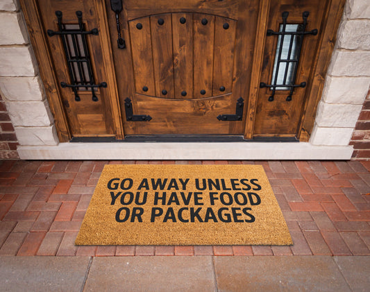 Go Away Unless Food/Packages Welcome Mat