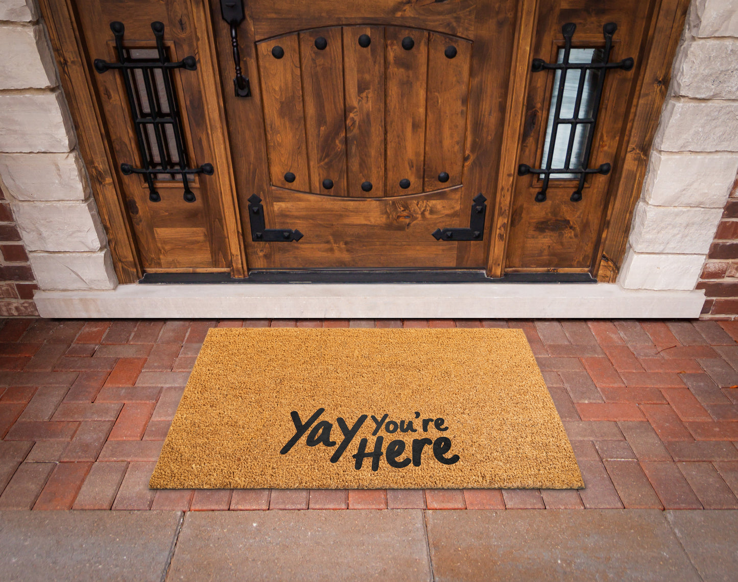Yay You're Here Welcome Mat
