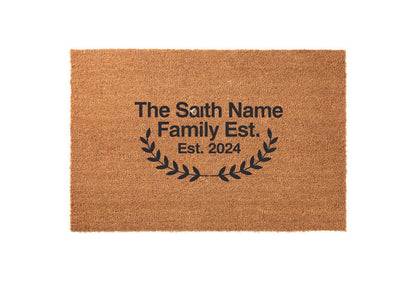Family Name Established Year Welcome Mat