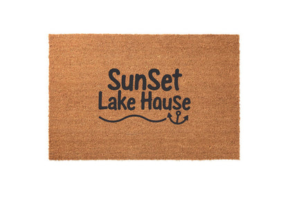 Lake House Name Personalized Welcome Mat
