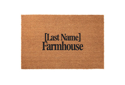 Farmhouse Family Name Banner Welcome Mat
