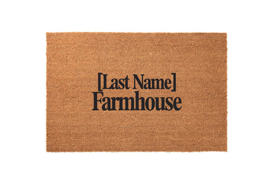 Farmhouse Family Name Banner Welcome Mat