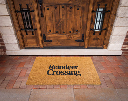 Reindeer Crossing Welcome Mat