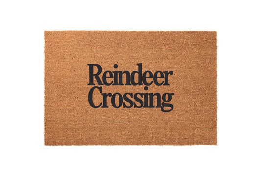 Reindeer Crossing Welcome Mat