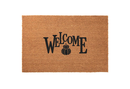 Pumpkin Silhouette Welcome Welcome Mat