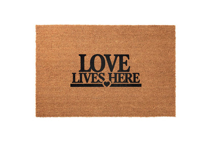 Love Lives Here Welcome Mat