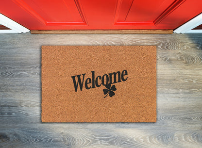 Shamrock Silhouette Welcome Welcome Mat