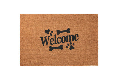 Dog Bone Border Welcome Welcome Mat