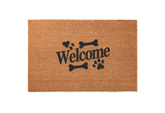 Dog Bone Border Welcome Welcome Mat