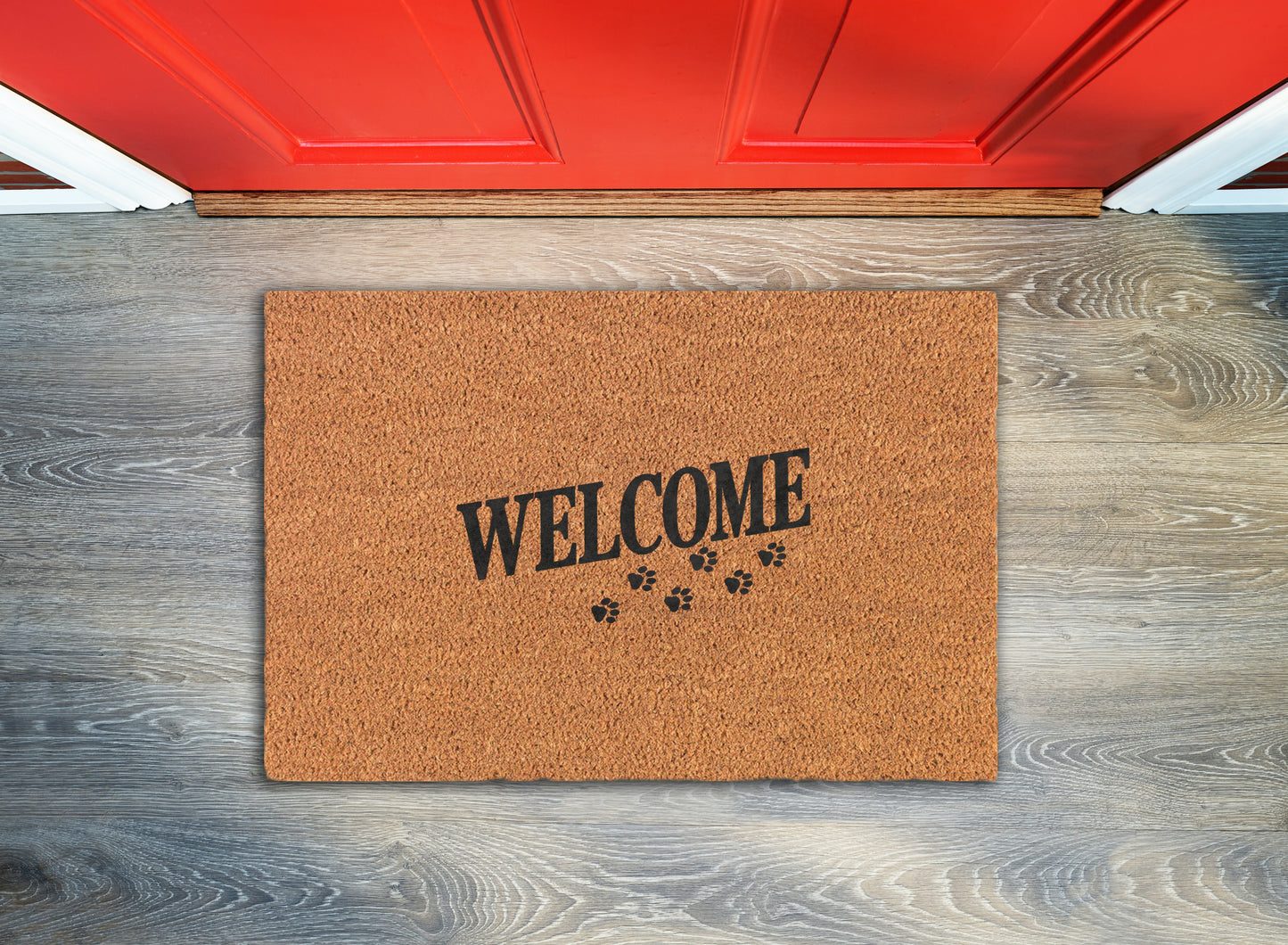 Paw Prints Welcome Border Welcome Mat