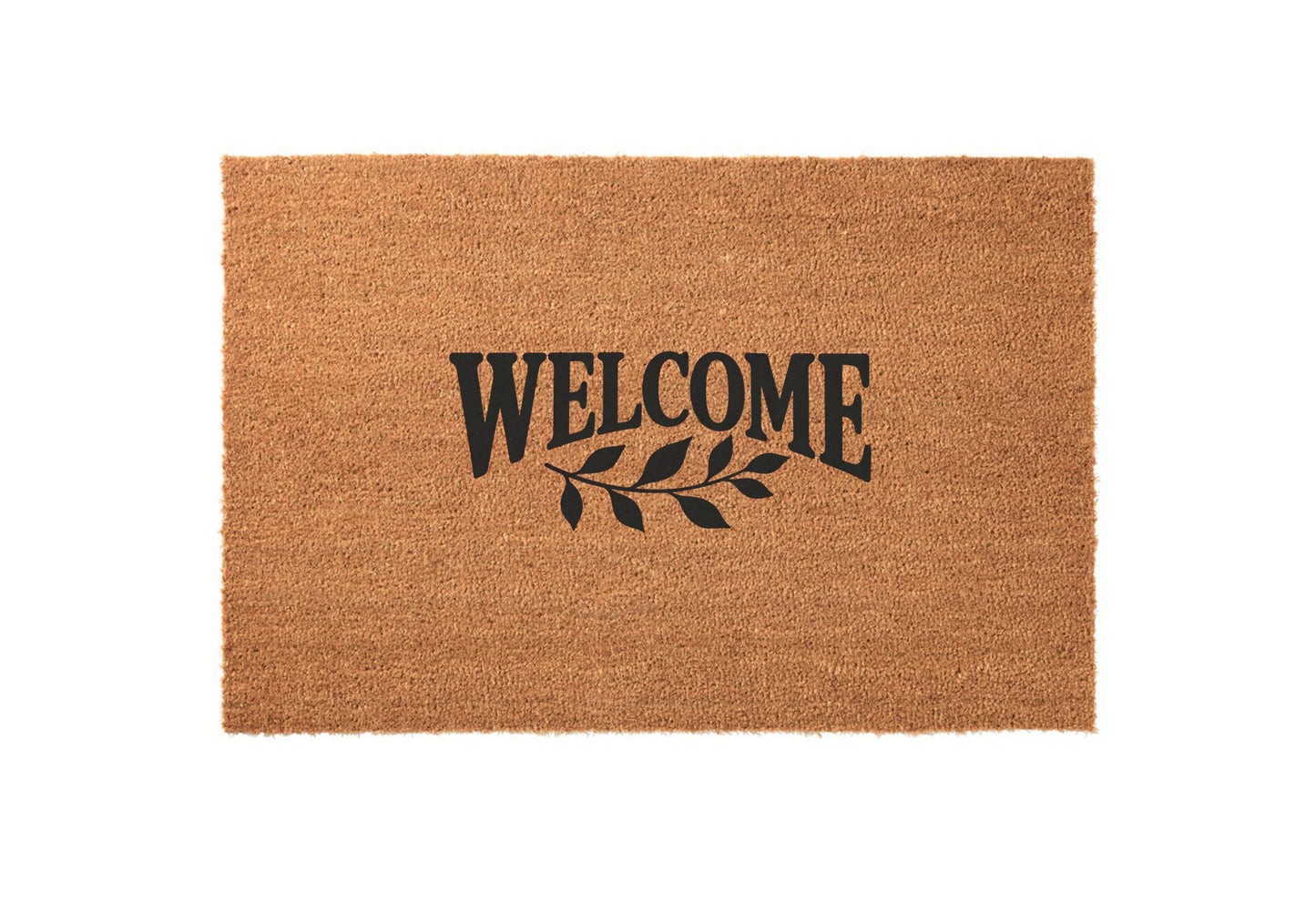 Greenery Leaves Welcome Border Welcome Mat