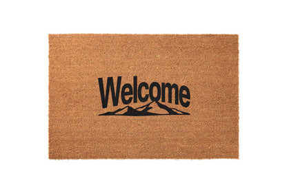 Mountain Range Silhouette Welcome Welcome Mat