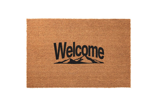 Mountain Range Silhouette Welcome Welcome Mat