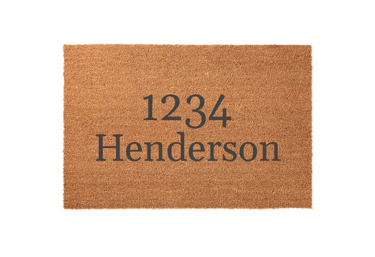 Custom House Number + Family Name Welcome Mat