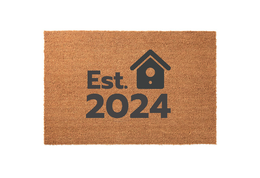 Est. Year House Silhouette Welcome Mat