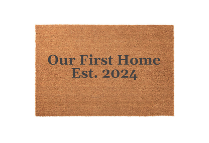 Our First Home Est. Year Welcome Mat