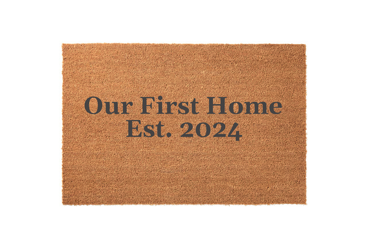 Our First Home Est. Year Welcome Mat