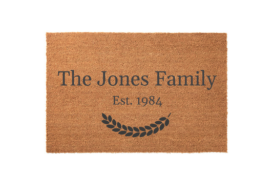 Family Name Established Year Welcome Mat